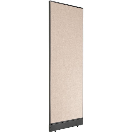 Interion By Global Industrial Interion Non-Electric Office Partition Panel with Raceway, 24-1/4inW x 76inH, Tan 277662NTN